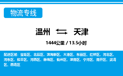 溫州到天津西青區物流專線