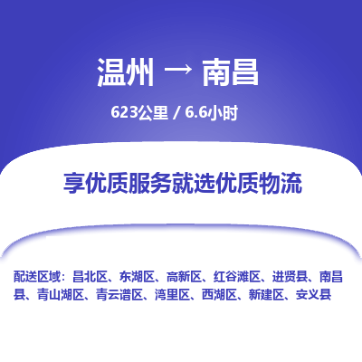 溫州到南昌新建區物流專線