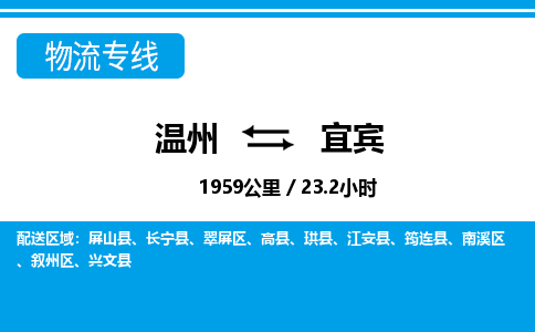 溫州到宜賓敘州區物流專線