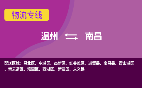 溫州到南昌青山湖區(qū)物流專線