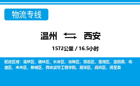 溫州到西安灞橋區物流專線